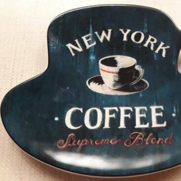 New York Coffee Desert Plate EarthenWare - Picture 2 of 4